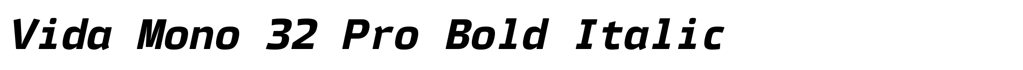 Vida Mono 32 Pro Bold Italic image